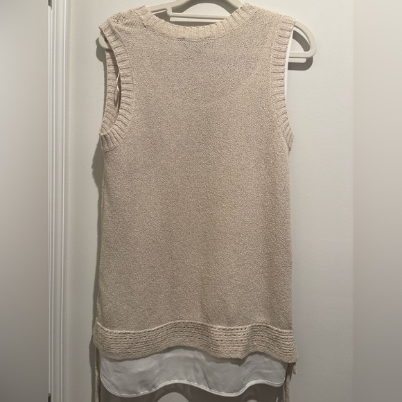 Beige knit Sleeveless Top - Picture 3 of 3